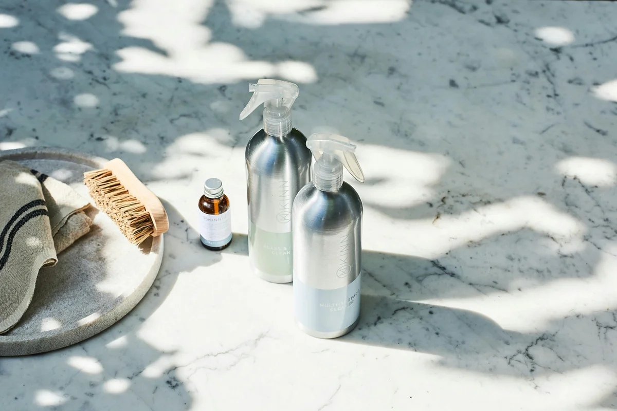 KINN Living eco-friendly refillable cleaning products. Photographed by Ollie Grove - beginner guide to buying nontoxic cleaning supplies