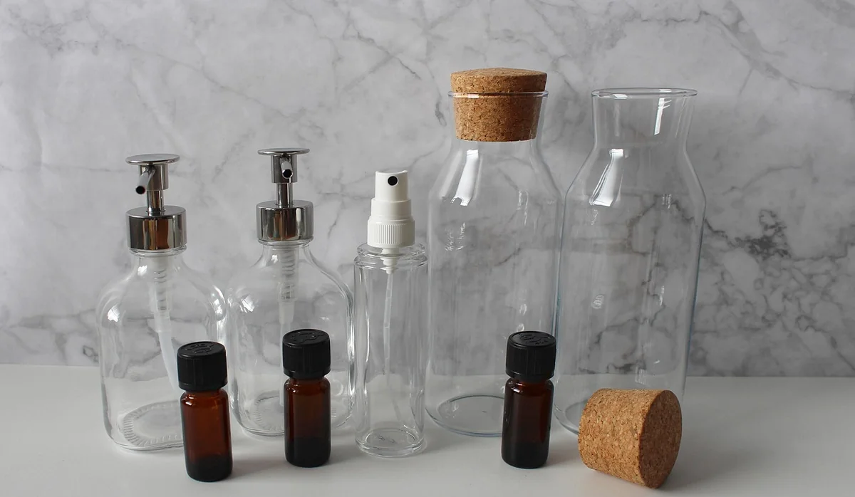 container, glass container, household, glass bottle, bottle, glass, bottles, essential oils, donor, glass dispenser, cork, empty, spray bottle, spray bottle, spray bottle, spray bottle, spray bottle, spray bottle - essential household checklist for firsttime apartment renters